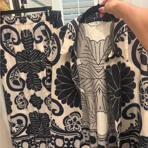 Trina Turk Navy and White Floral Two-Piece Set